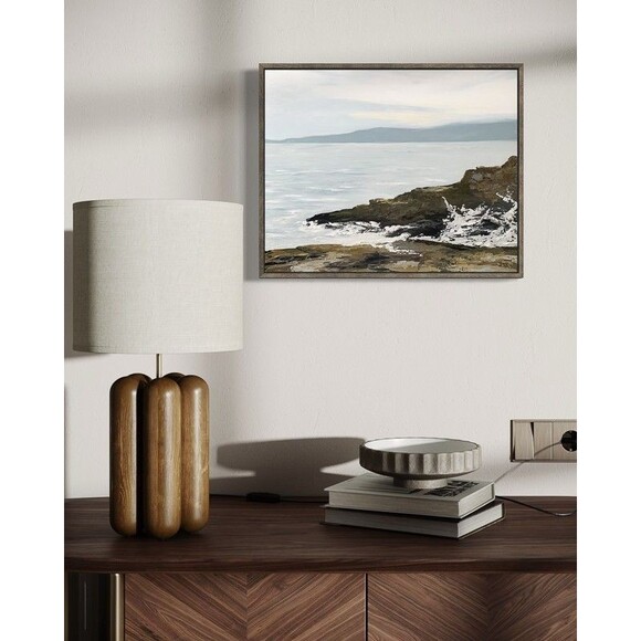 Original Oil Painting Contemporary Seascape Rocks Sea Spray Clouds 16x20 Signed - Picture 7 of 10